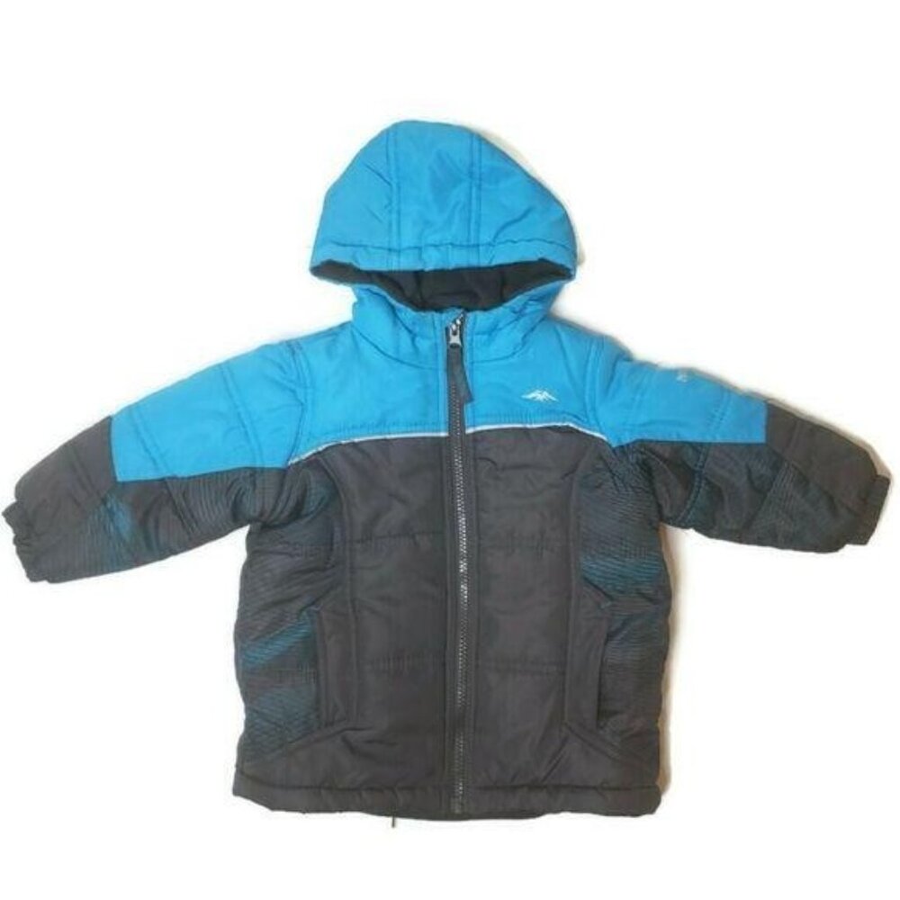 Pacific Trail Boys size 24Months 2T Blue & Gray Hooded Puffer Jacket winter warm